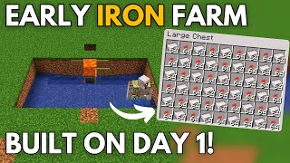 Minecraft EASIEST IRON FARM 121  No Nametag Required [upl. by Latia63]