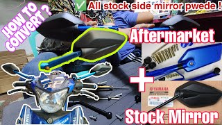 MODIFIED SIDE MIRROR  STOCK YAMAHA SIDE MIRROR and RIZOMA  TUITORIAL [upl. by Durgy]