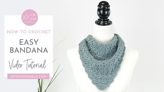 Easy Crochet Bandana Pattern Video Tutorial [upl. by Avat]