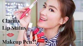 CLARINS LIP STAINS OIL MAKEUP PEN UNBOXING AND REVIEW  Janeena Chan [upl. by Nnylsia]