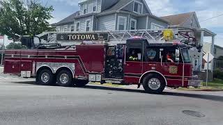 Totowa NJ Fire Dept Truck 1 responding Mitchell Ave to Totowa Road [upl. by Narag]