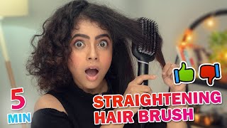 5 MIN HAIR STRAIGHTENER BRUSH DOES IT WORK  Philips Hair Straightner  Wonder Munna Unplugged [upl. by Schott298]