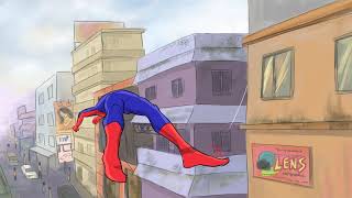 Spiderman Swinging 2D Animation  KRITA [upl. by Matheson]