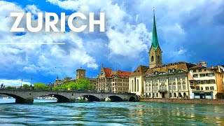 Zurich Walking Tour Along The River  Zurich SWITZERLAND [upl. by Eniotna]