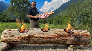 Delivered A Huge Log For Cooking Three Delicious Homemade Dishes At Once [upl. by Salomie798]