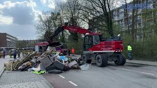 Brand in vuilniswagen  van Baerlestraat Vlaardingen [upl. by Greerson892]