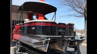 2022 Manitou Aurora LE RF Pontoon Boat powered by a Honda BF150 IST motor walk around [upl. by Nwahsad]