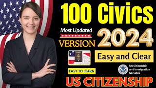 2024 Random USCIS Complete 100 Civics Test Citizenship Test QuestionAnswer Ciudadania Americana [upl. by Wilbert]