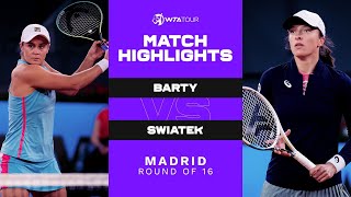 Ashleigh Barty vs Iga Swiatek  2021 Madrid Round of 16  WTA Match Highlights [upl. by Ylurt]