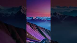 Purple Sky on Mountain 4 K Amazing Relaxing Screensavers Wallpaper Background Video [upl. by Xino]