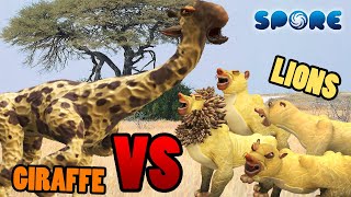 Giraffe vs Lion Pride  SPORE [upl. by Dav]