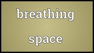 Breathing space Meaning [upl. by Hammer]