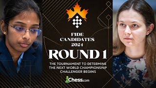 FIDE Womens Candidates 2024 Round 1  Vaishali And Salimova Debut To Threaten The Status Quo [upl. by Aihsekyw]