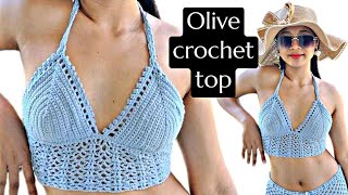 Olive crochet top  bralette tutorial [upl. by Prissy]