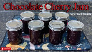 Canning rich chocolate cherry jam [upl. by Auqeenwahs]