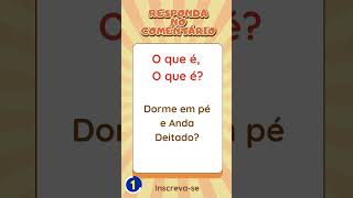 O Que é O que é DORME em Pé e ANDA deitado Quiz Relâmpago de Curiosidades [upl. by Adnilav]