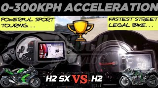 Kawasaki H2 SX 🆚️ Kawasaki H2  0300kph Acceleration  Top Speed Attempt 🔥 [upl. by Zantos324]