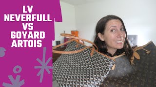 REVIEW EVERYTHING you need to know about the Goyard Artois MM vs LV Neverfull MM [upl. by Steinke972]