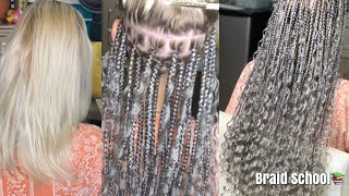 How to Braid Fine Straight HairGrey Knotless Goddess BraidsBraid School Ep 34 [upl. by Patrizius]