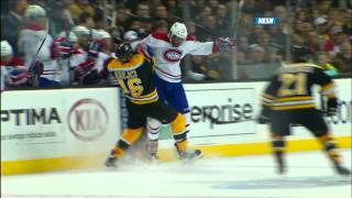 PK Subban elbows David Krejci turtles wSlowMo 11212 [upl. by Heeley]