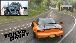 Forza Horizon 4 Hans Mazda RX7 Steering Wheel  Shifter Tokyo Drift Gameplay [upl. by Eentruoc]