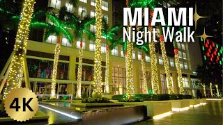 4K Night Walk in Downtown Miami During Christmas [upl. by Cathy286]