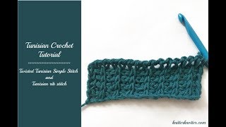 Tunisian Crochet Tutorial  How to make a Tunisian Rib Stitch  Left handed [upl. by Nimref]