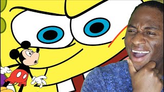 Spongebob vs Mickey Mouse Remastered  Cartoon Beatbox Battles Verbalase  Reaction [upl. by Atilemrac]