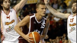 Andris Biedrins  Eurobasket 2007 highlights [upl. by Aikar380]