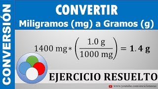 CONVERTIR DE MILIGRAMOS mg A GRAMOS g  mg a g [upl. by Endora]