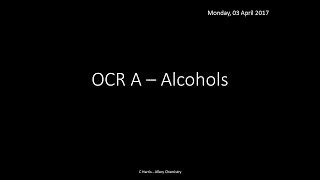 A Level Chemistry Revision quotPrimary Secondary and Tertiary Alcoholsquot [upl. by Iturk]