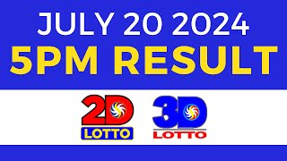 5pm Lotto Result Today July 20 2024  PCSO Swertres Ez2 [upl. by Aneeuqahs]