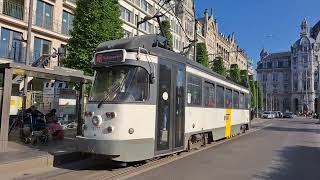 De LIJN Antwerpen Tramlijn 12 richting Schijnpoort vertrekt vanaf Antwerpen Centraal 462023 [upl. by Inobe]