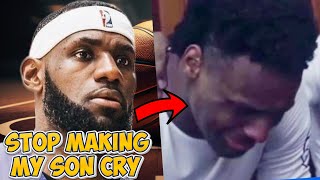 LEBRON JAMES TRAUMATIZED PHOTO OF BRONNY JAMES CRYING TEARS AFTER USC BLOW OUT LOSS TO MUCH PRESSURE [upl. by Fanchie]