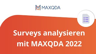 Surveys analysieren mit MAXQDA 2022 [upl. by Oirram]