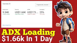 Adx loading Method 2024  Adx Loading 1 days 166k Dollar Earning  Adx Se paisa Kamany ka Treka [upl. by Atilal]