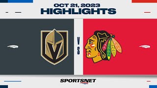 NHL Highlights  Golden Knights vs Blackhawks  October 21 2023 [upl. by Wilen959]