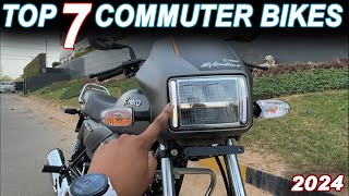 Top 7 Commuter Bikes In India 2024 ⚡⚡Best Fuel Efficient Bikes⚡⚡Best Mileage Bikes [upl. by Annaxor]