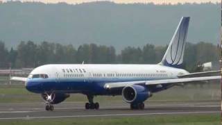 United Airlines N534UA 757200 Takeoff Portland Airport PDX [upl. by Reginnej194]