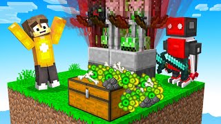 Using ROBOTS To FARM MOBS In Minecraft Sky Block [upl. by Wilek]