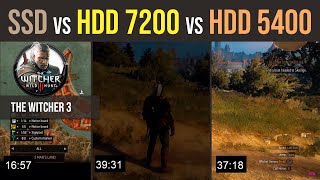 EVO 850 SSD vs HDD 1TB 7200 rpm vs HDD 1TB WD Red 5400 rpm The Witcher 3 [upl. by Lavicrep143]