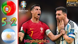 Portugal vs Argentina 52  Ronaldo vs Messi •EURO Qualifiers Imajinary 2024 [upl. by Darom159]