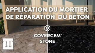 Comment réparer un sol en béton imprimé application du mortier de réparation Covercem® Stone [upl. by Amoihc]