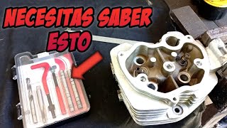 Como reparar ROSCA con KIT DE INSERTO HELICOILMOTO cg tornillo barrido [upl. by Vadim]