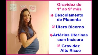 Relato Gravidez do 1º ao 9º mês  Útero Bicorno  Descolamento de Placenta  Artérias Uterinas [upl. by Balcke]