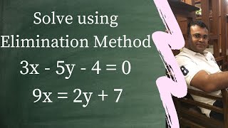 3x  5y  4  0 9x  2y  7 Solve using Elimination Method [upl. by Clorinde]