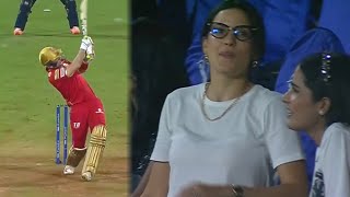 Hardik Pandya wife Natasa Reaction when Liam Livingstone hit 117M Six [upl. by Roxine701]