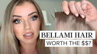 BELLAMI HAIR EXTENSIONS REVIEW WITH THIN HAIR Classic weft vs Silk Seam [upl. by Wilhelm]