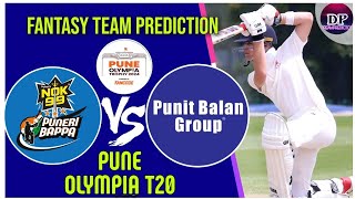 NOK VS PBG  NOK VS PBG DREAM11 PREDICTION  PUNE OLYMPIA T20 [upl. by Otsedom]