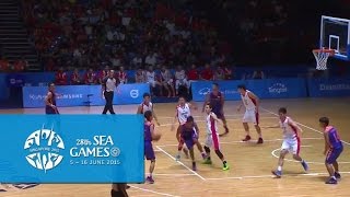 Basketball Mens SIN vs MYA Day 4 Final highlights  28th SEA Games Singapore 2015 [upl. by Archle58]